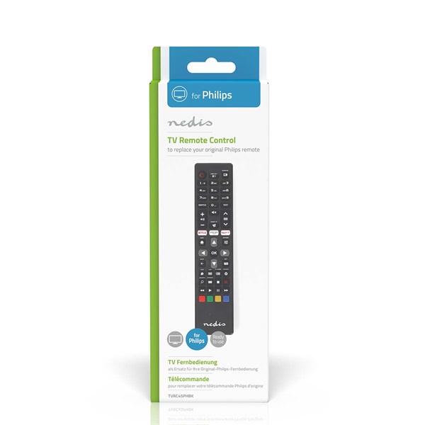 Nedis csere távirányító ,Philips ,Előre programozott ,1 eszköz ,Amazon Prime , Netflix , Rakuten TV , Smart Hub gombok