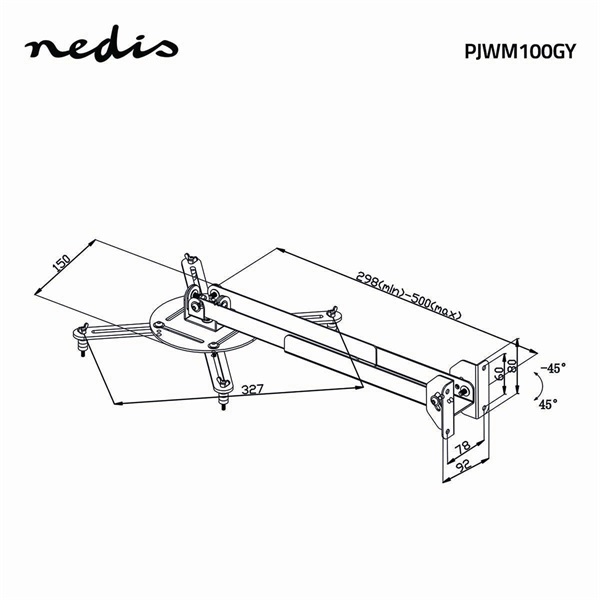 Nedis fali projektor tartó konzol