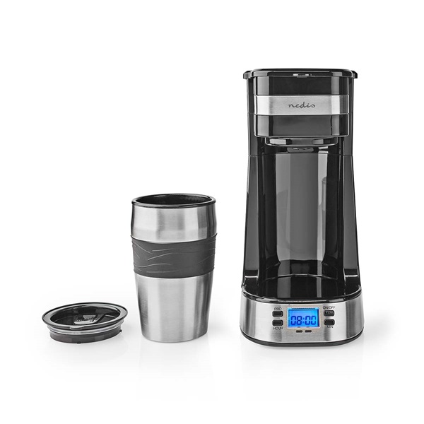 Nedis filteres kávéfőző, 700W, 420 ml termosz bögre, LCD kijelző, KACM310FBK