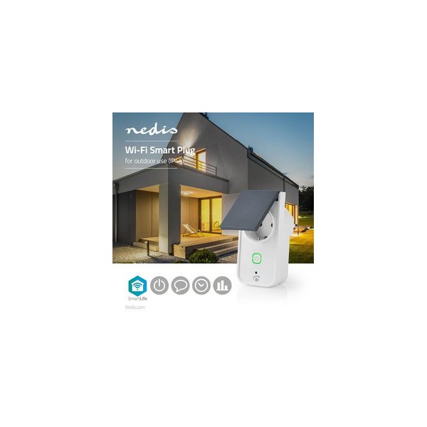 Nedis okos konektor WIFIPO120FWT, Wi-Fi | IP44 | Teljesítménymérő | 3680 W | Dugó földelt érintkezővel