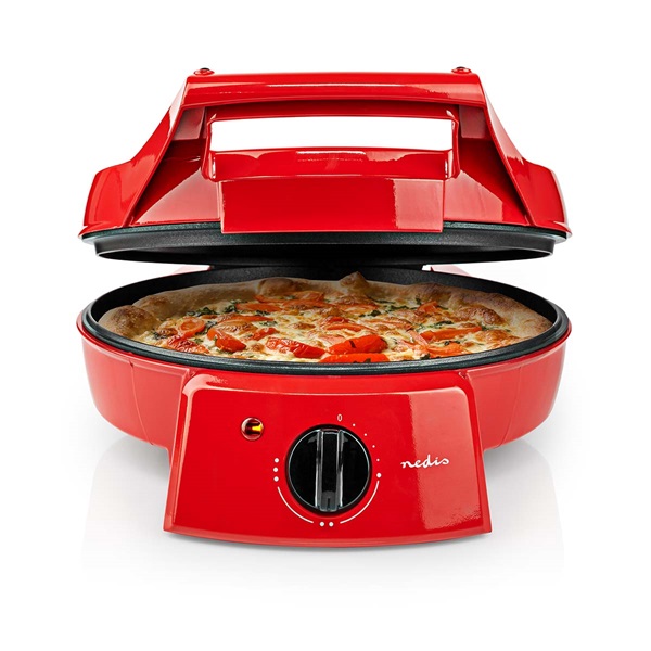 Nedis FCPM100FRD pizza- és grillsütő ,30 cm ,Állítható hőmérséklet-szabályozás ,1800 W