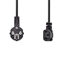 Nedis CEGL10020BK20 táp kábel IEC-320-C13, 3 x 0.75 mm, pipa csatlakozó, hossz 2m
