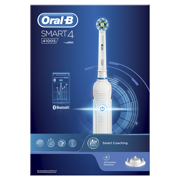 Oral-B SMART 4 4100S Sensitive elektromos fogkefe, nyomásérzékelő, 3 üzemmód, időmérő, Li-ion akku 1 töltés, akár 2 hét