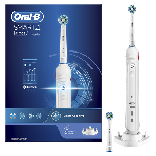 Oral-B SMART 4 4100S Sensitive elektromos fogkefe, nyomásérzékelő, 3 üzemmód, időmérő, Li-ion akku 1 töltés, akár 2 hét