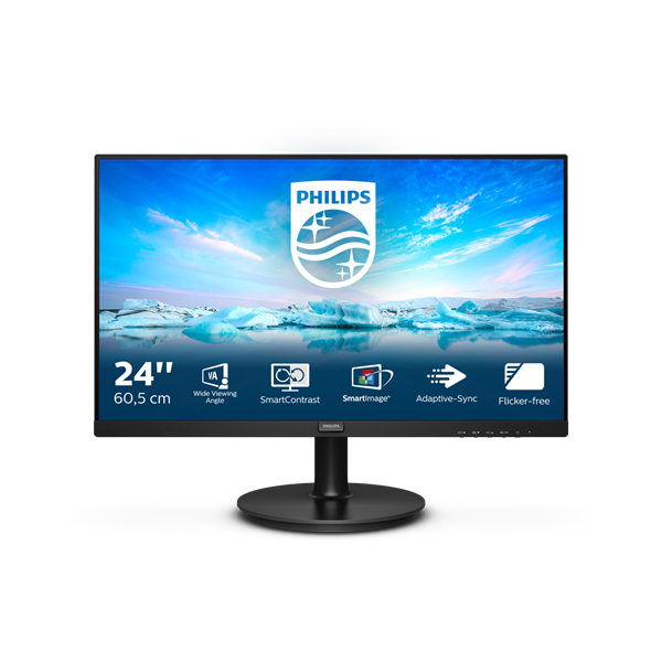 PHILIPS monitor 23.8" 242V8LA, 1920x1080, 16:9, 250cd/m2, 4ms, VGA/HDMI/DisplayPort, hangszóró