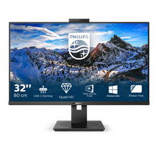 PHILIPS IPS monitor 31.5" 326P1H, 2560x1440, 16:9, 350cd/m2, 4ms, 2xHDMI/DP/USB-C/4xUSB/LAN, Pivot, hangszóró&webkamera