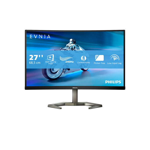 PHILIPS EVNIA Ívelt Gaming 240Hz VA monitor 27" 27M1C5200W, 1920x1080, 16:9, 300cd/m2, 0.5ms, 2xHDMI/HDCP/DisplayPort