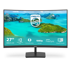 PHILIPS Ívelt VA monitor 27" 271E1SCA, 1920x1080, 16:9, 250cd/m2, 4ms, VGA/HDMI, hangszóró