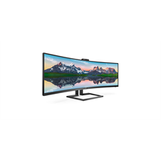 PHILIPS Ívelt monitor 48.8" 499P9H, 5120x1440, 32:9, 450cd/m2, 5ms, USB-C(+dokkoló)/3xUS/LAN/DP/2xHDMI, hangszóró/webkam