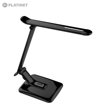 PLATINET PDL70 Asztali lámpa, 12W + asztali USB töltő, fekete