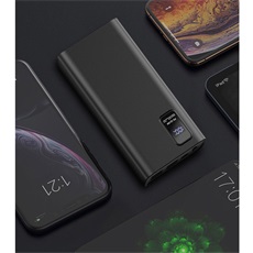 PLATINET power bank, 30000mAh, Polymer PD 3.0 QC 3.0, LED kijelző, fekete