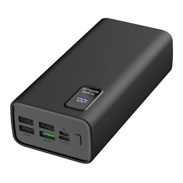 PLATINET power bank, 30000mAh, Polymer PD 3.0 QC 3.0, LED kijelző, fekete