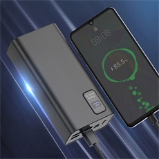 PLATINET power bank, 30000mAh, Polymer PD 3.0 QC 3.0, LED kijelző, fekete