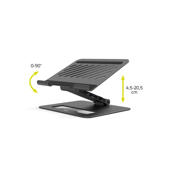 PORT DESIGNS 2 az 1-ben USB-C dokkolóegységnotebookállvánnyal (2 IN 1 USB-C DOCKING STATION WITH NOTEBOOK STAND)