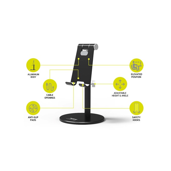 PORT DESIGNS Ergonomic desktop stand for smartphone black