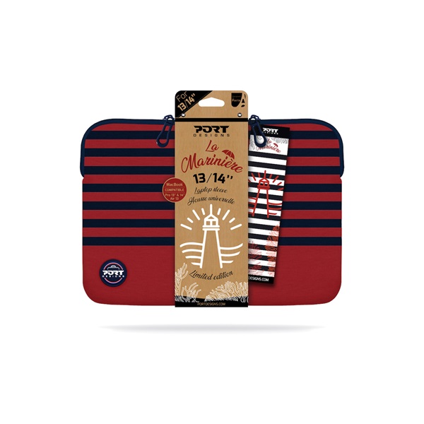 PORT DESIGNS Notebook tok 140418, LA MARINIERE MEMORY FOAM SLEEVE 13-14" RED/NAVY