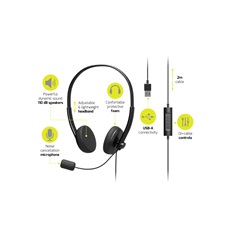 PORT DESIGNS OFFICE USB STEREO HEADSET WITH MICROPHONE