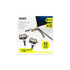 PORT DESIGNS TWIN HEAD KEYED SECURITY CABLE