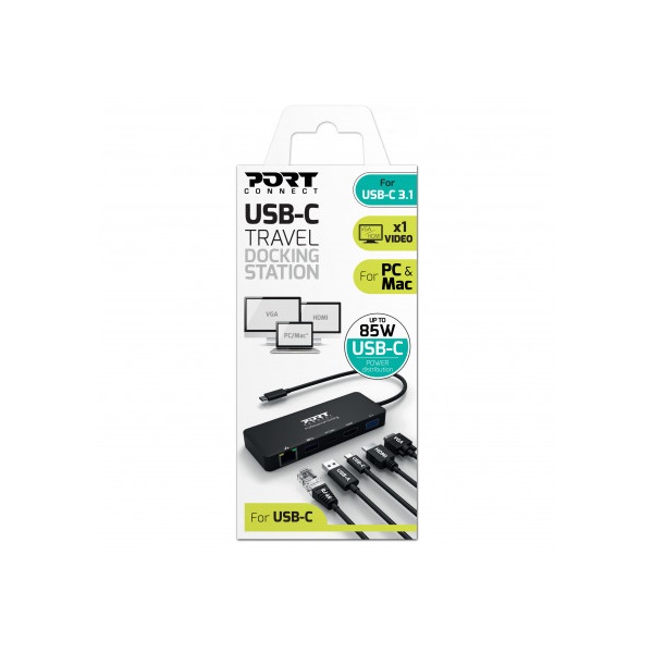 PORT DESIGNS Port Connect - Dokkoló állomás, TYPE C TRAVEL 1 X 4K PD 85W