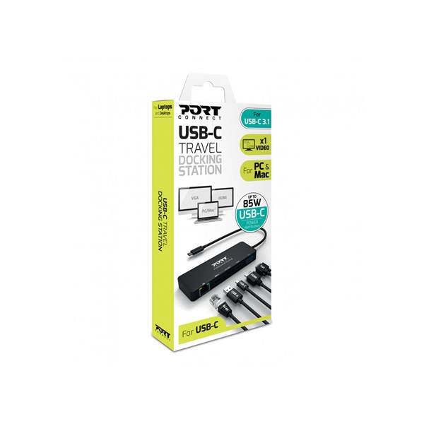 PORT DESIGNS Port Connect - Dokkoló állomás, TYPE C TRAVEL 1 X 4K PD 85W