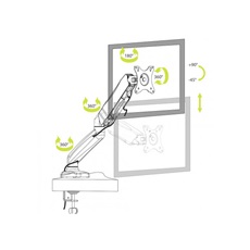 Port Designs-Port Connect Asztali monitor állvány - 75x75/100x100, 32"-ig, max 8 kg, forgatható, dönthető