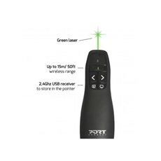 Port Designs-Port Connect wireless presenter, zöld lézer