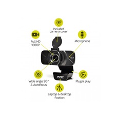 Port Designs Webkamera Full HD (1920x1080), USB-C/USB, mikrofon, 1,5 m