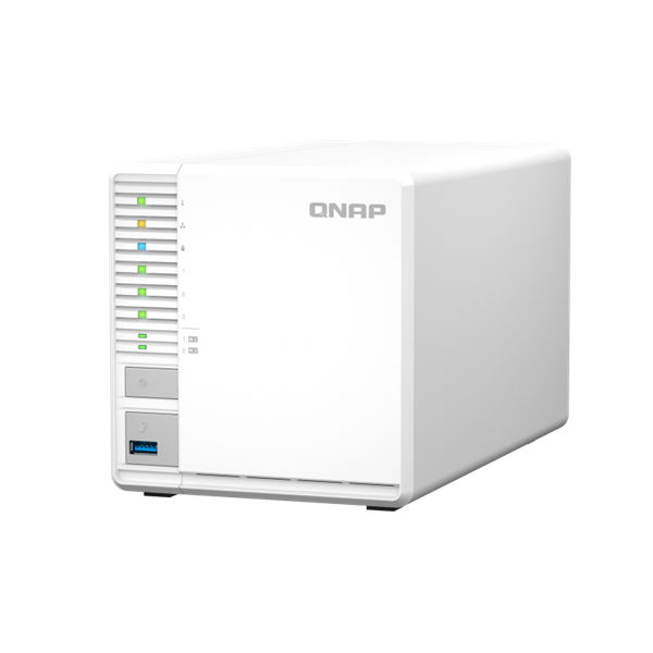QNAP NAS 3 fiókos TS-364-4G N5095 Celeron 4x2.9 GHz, 4GB DDR4 RAM, 1x2.5GbE, 1xUSB3.2, 2xUSB3.2 height=
