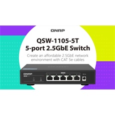 QNAP Switch 5x2500Mbps, Nem Menedzselhető, Asztali - QSW-1105-5T