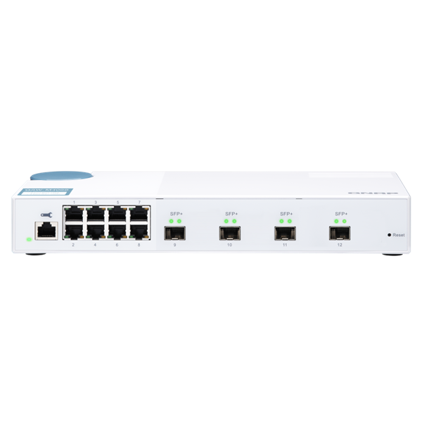 QNAP Switch 8x1000Mbps + 4x10000Mbps SFP+, Menedzselhető, Asztali - QSW-M408S