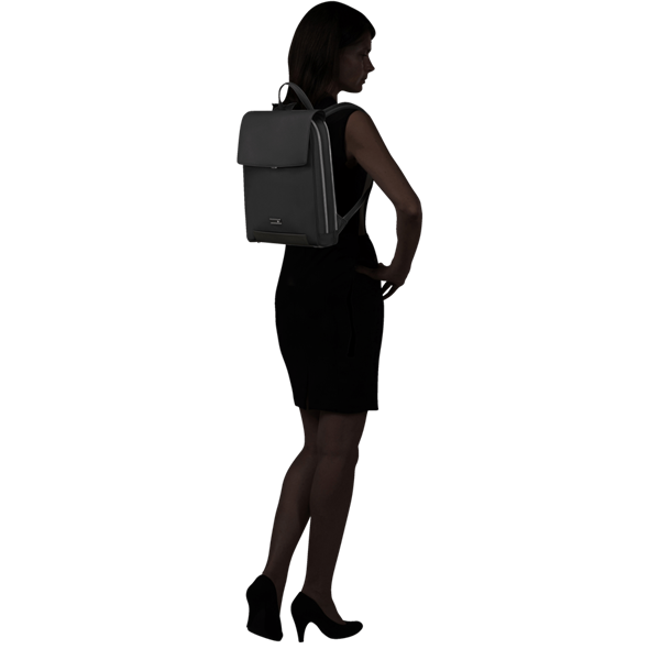 SAMSONITE NŐI Notebook hátizsák 147735-1041, BACKPACK W/FLAP 14.1" (BLACK) -ZALIA 3.0