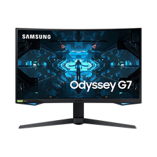 SAMSUNG Ívelt Gaming 240Hz VA monitor 27" G7, 2560x1440, 16:9, 600cd/m2, 1ms, HDMI/DisplayPort/2xUSB, Pivot