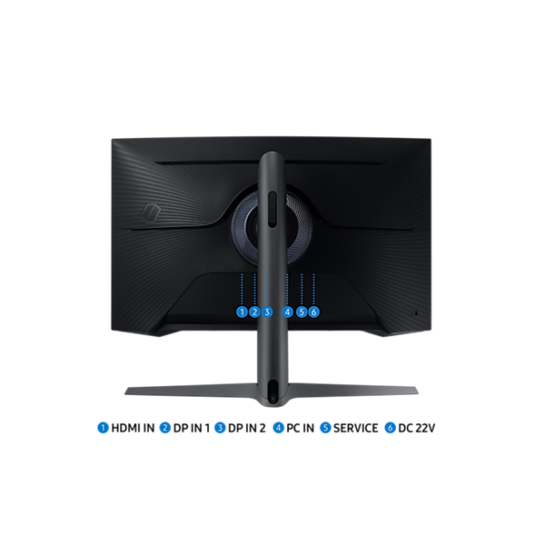 SAMSUNG Ívelt Gaming 240Hz VA monitor 27" G7, 2560x1440, 16:9, 600cd/m2, 1ms, HDMI/DisplayPort/2xUSB, Pivot