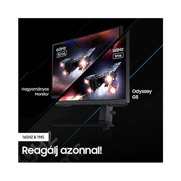 SAMSUNG Gaming 165Hz IPS monitor 32" G50A, 2560x1440, 16:9, 350cd/m2, 1ms, DisplayPort/HDMI, Pivot