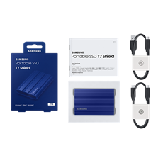 SAMSUNG Hordozható SSD T7 Shield, USB 3.2 Gen.2 (10Gbps), 2TB, Kék
