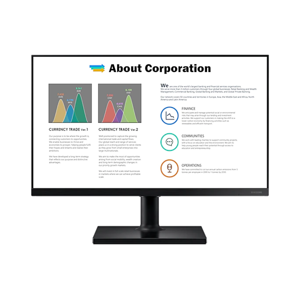 SAMSUNG IPS monitor B2B 27" LF27T450FQRXEN, 1920x1080, 16:9, 250cd/m2, 5ms, 2xHDMI/DisplayPort/2xUSB, Pivot