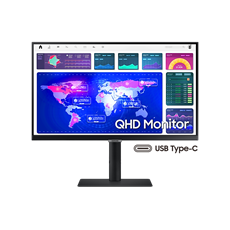 SAMSUNG IPS monitor 24" S60UA, 2560x1440, 16:9, 300cd/m2, 5ms, DisplayPort/HDMI/3xUSB/USB-C, Pivot