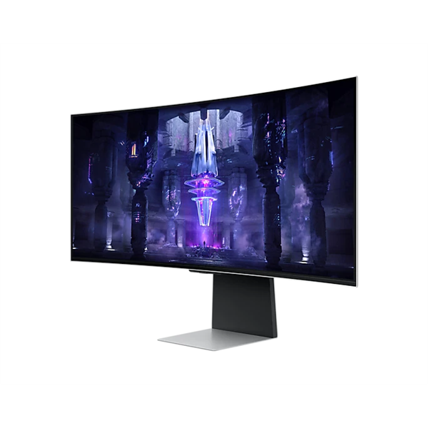 SAMSUNG Ívelt Gaming&Smart OLED monitor 34" G85SB, 3440x1440, 21:9, 250cd/m2, 0.1ms, Mini-DP/Micro HDMI/USB-C/WiFi/BT