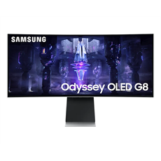 SAMSUNG Ívelt Gaming&Smart OLED monitor 34" G85SB, 3440x1440, 21:9, 250cd/m2, 0.1ms, Mini-DP/Micro HDMI/USB-C/WiFi/BT