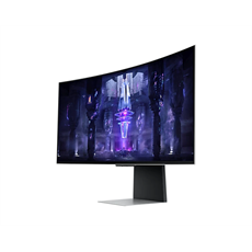 SAMSUNG Ívelt Gaming&Smart OLED monitor 34" G85SB, 3440x1440, 21:9, 250cd/m2, 0.1ms, Mini-DP/Micro HDMI/USB-C/WiFi/BT