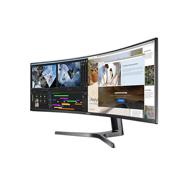 SAMSUNG Ívelt Gaming 120Hz VA monitor 48.8" CRG9, 5120x1440, 32:9, 1000cd/m2, 4ms, HDMI/2xDisplayPort/4xUSB