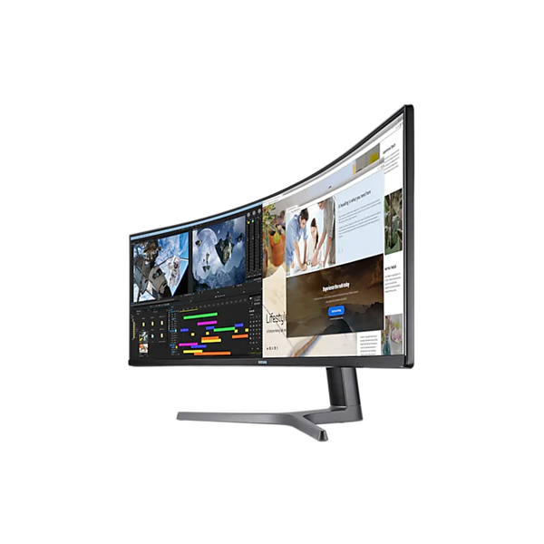 SAMSUNG Ívelt Gaming 120Hz VA monitor 48.8" CRG9, 5120x1440, 32:9, 1000cd/m2, 4ms, HDMI/2xDisplayPort/4xUSB