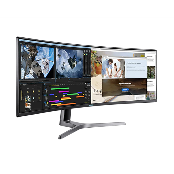 SAMSUNG Ívelt Gaming 120Hz VA monitor 48.8" CRG9, 5120x1440, 32:9, 1000cd/m2, 4ms, HDMI/2xDisplayPort/4xUSB