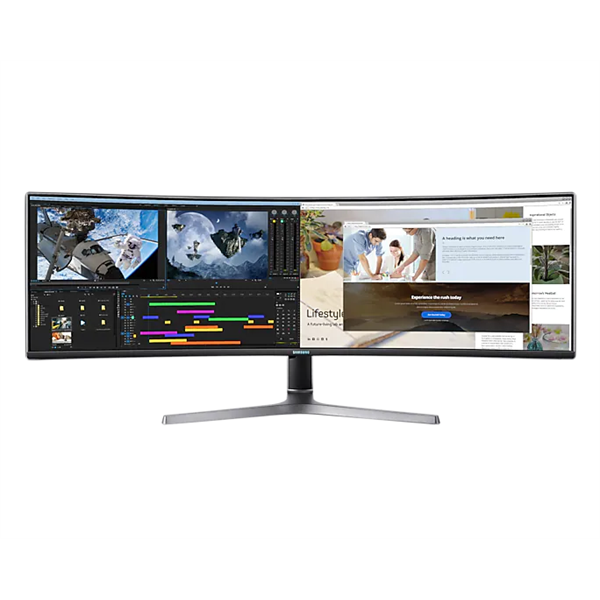 SAMSUNG Ívelt Gaming 120Hz VA monitor 48.8" CRG9, 5120x1440, 32:9, 1000cd/m2, 4ms, HDMI/2xDisplayPort/4xUSB