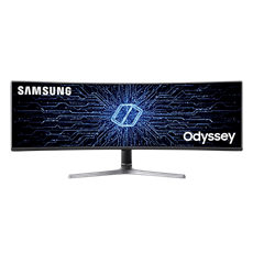 SAMSUNG Ívelt Gaming 120Hz VA monitor 48.8" CRG9, 5120x1440, 32:9, 1000cd/m2, 4ms, HDMI/2xDisplayPort/4xUSB