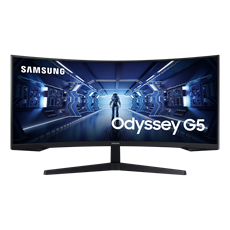 SAMSUNG Ívelt Gaming 165Hz VA monitor 34" G5, 3440x1440, 21:9, 250cd/m2, 1ms, HDMI/DisplayPort