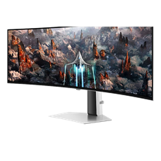 SAMSUNG Ívelt Gaming 240Hz OLED monitor 49" G93SC, 5120x1440, 32:9, 250cd/m2, 0.03ms, HDMI/MicroHDMI/DP/3xUSB, hangszóró