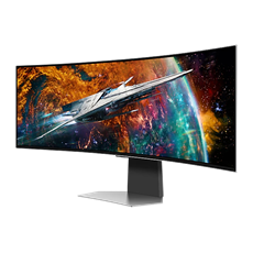 SAMSUNG Ívelt Gaming 240Hz OLED monitor 49" G95SC, 5120x1440, 32:9, 250cd/m2, 0.03ms, HDMI/DP/3xUSB/WiFi/BT, hangszóró