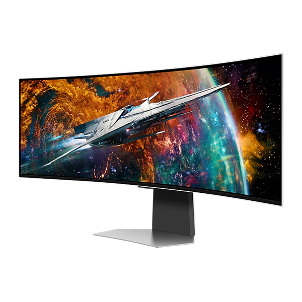 SAMSUNG Ívelt Gaming 240Hz OLED monitor 49" G95SC, 5120x1440, 32:9, 250cd/m2, 0.03ms, HDMI/DP/3xUSB/WiFi/BT, hangszóró