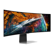 SAMSUNG Ívelt Gaming 240Hz OLED monitor 49" G95SC, 5120x1440, 32:9, 250cd/m2, 0.03ms, HDMI/DP/3xUSB/WiFi/BT, hangszóró